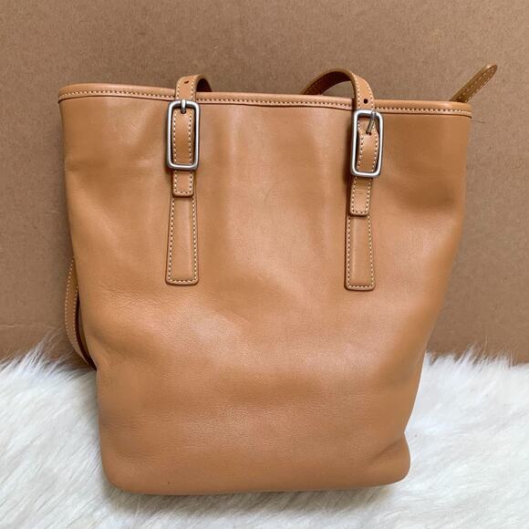 COACH Vintage Camel Tan Leather N/S LEGACY Bucket Tote Shoulder Bag #9803 - Picture 12 of 16